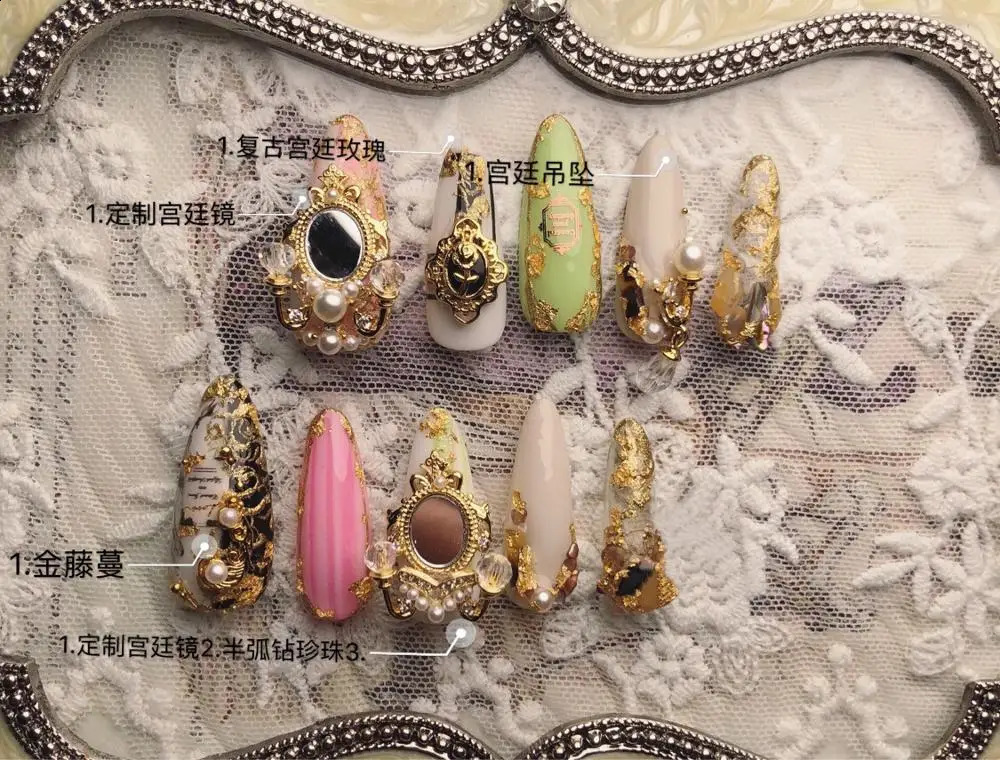 10pcs TN4915 Alloy Zircon mirror Nail Art Crystals nail jewelry Rhinestone nails accessories supplies decorations charms 240701