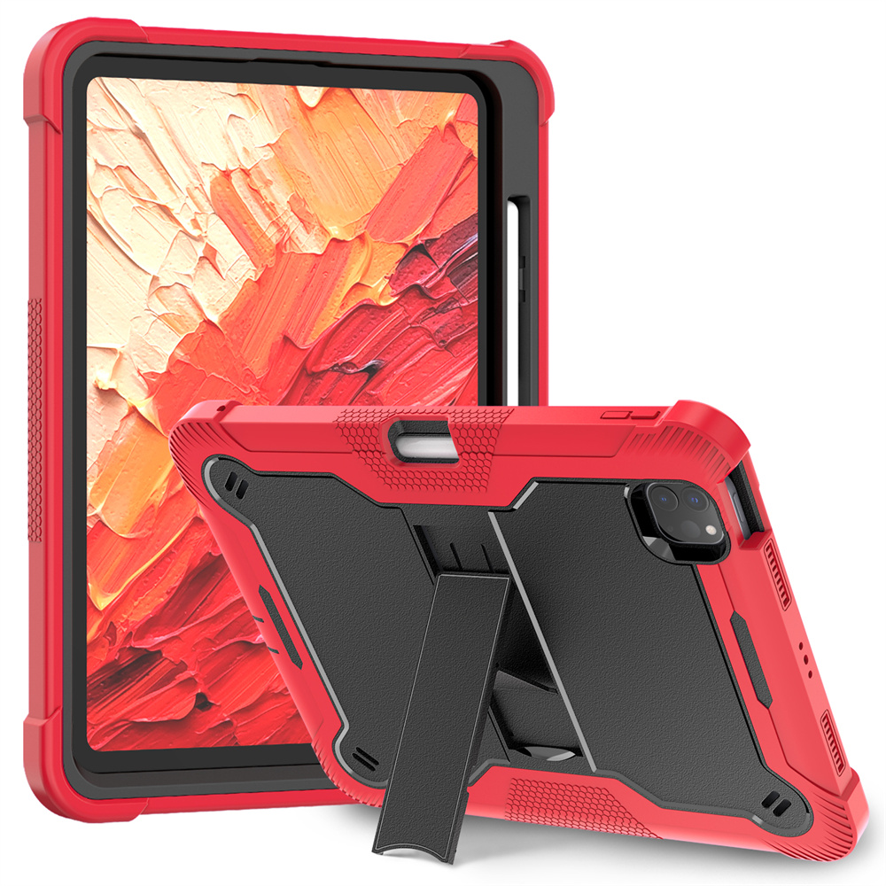 Hybrid Shockproof Rugged Tough Impact Armor Silicone PC Defender Stand For iPad Mini 5 6 10th 10.9 Pro Air 11 Pro 13 2024 10.2 Samsung Tab A7 A8 A9 Pl
