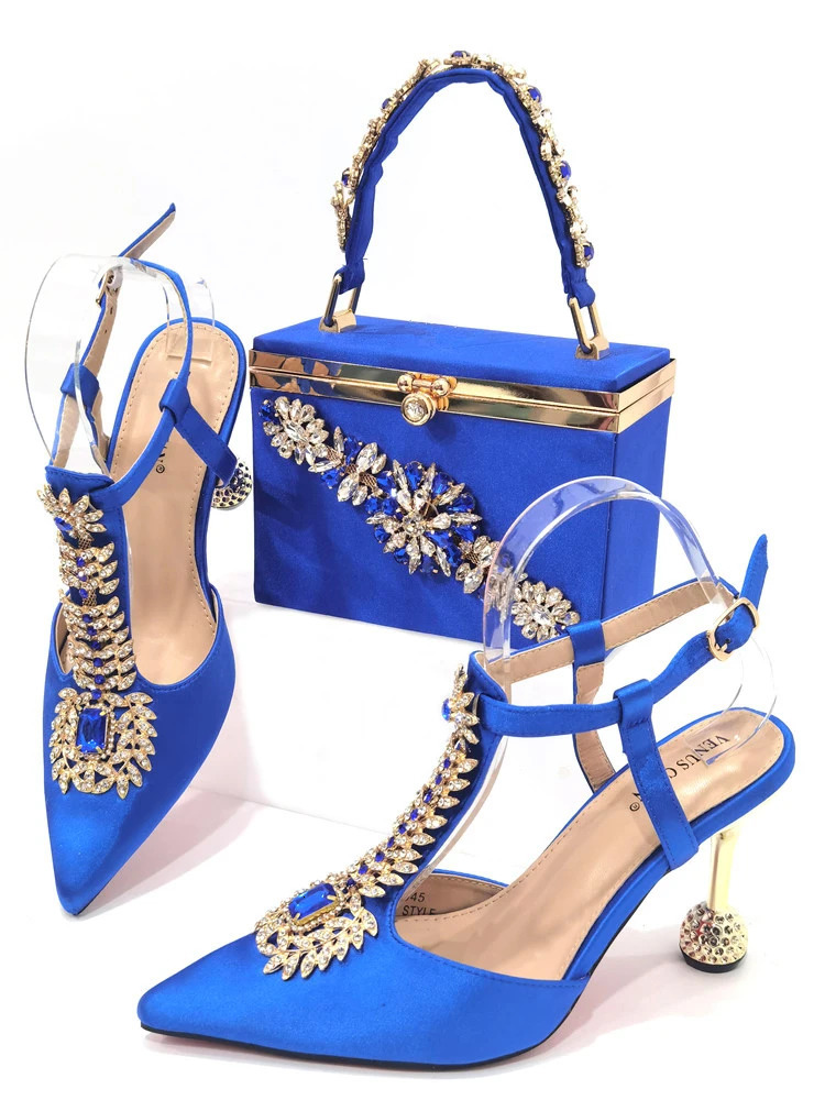 Doershow High Quality African Style Ladies Bags Latest gold Italian Shoes And Bag Set For Party HUY1-6 240702
