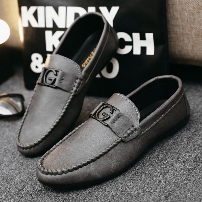 On Ddmysports Slip Soft Leather Korean Casual Shoes Summer New Men S Versatile And Trendy Outdoor Shoes