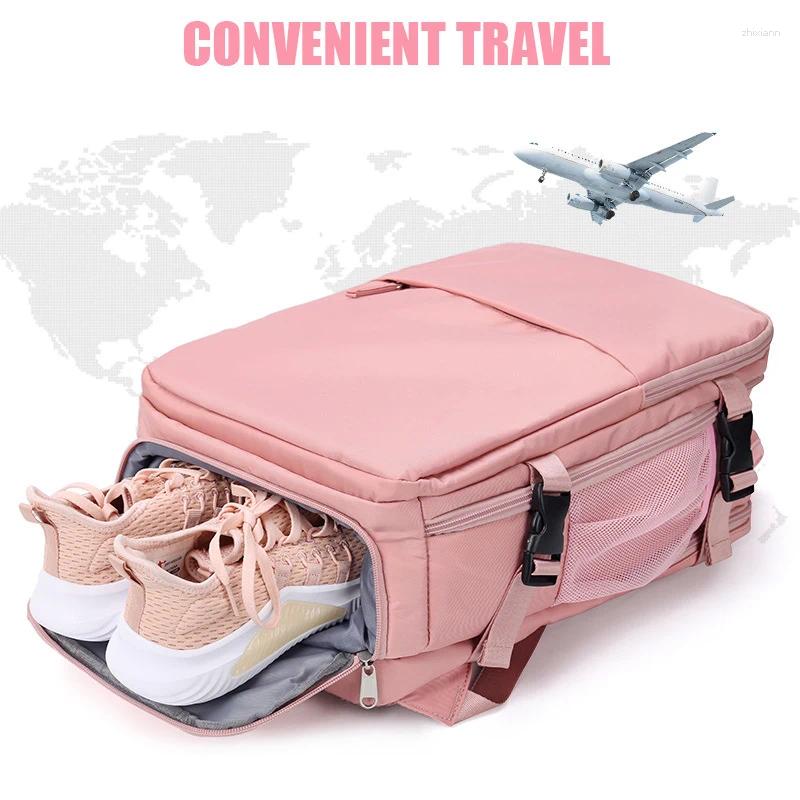 2025 NEW 2025 NEW School Bags Business Backpack Women Mountaineering Bag Teenage Girl 15.6 Inch Laptop Independent Shoe Travel Outdoor zhanyishengli