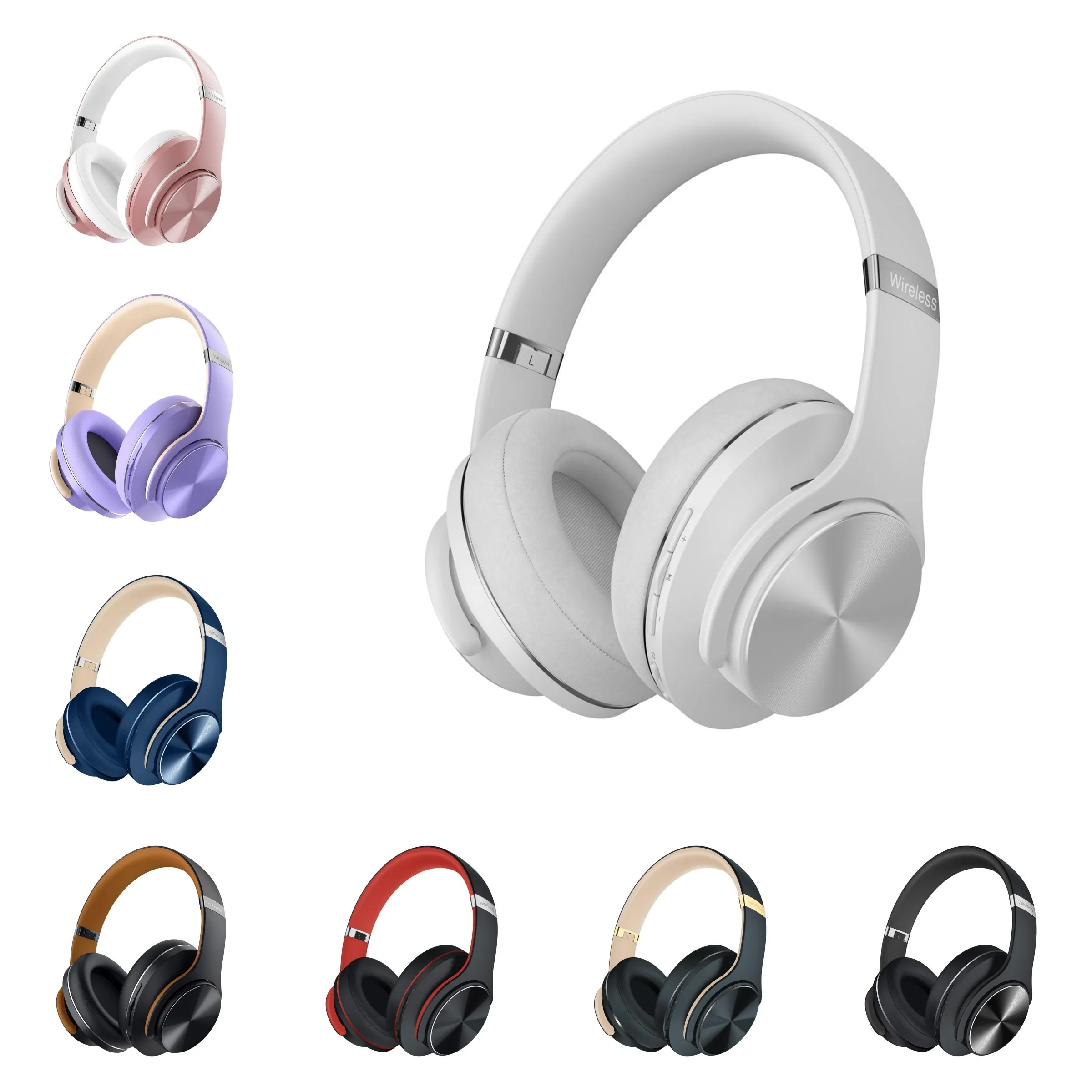 Vague 5 Bluetooth Headphones Wireless Headset 90 Hours Longlasting Noise Isolating HiFi Stereo Headphones with Mic Gaming Running Earphones