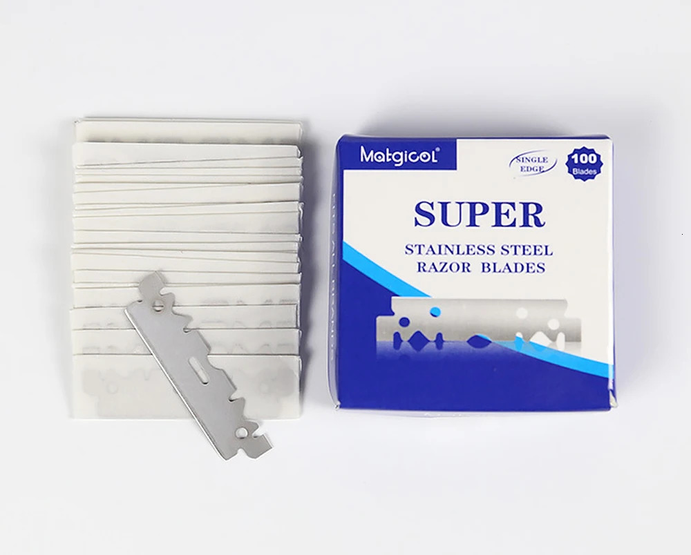 30/50/100 pieces of single sided stainless steel mens shaver blades manual shaver blades hair cutting tools 240703