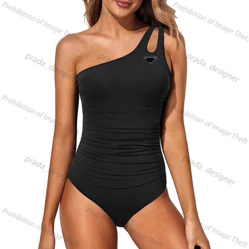 Designer Bikinis Designer Swim Suit New One Shoulder One Piece Swimsuit Women's Solid Color Sexy Open Back Swimsuit Beach Party Mini Swimsuit