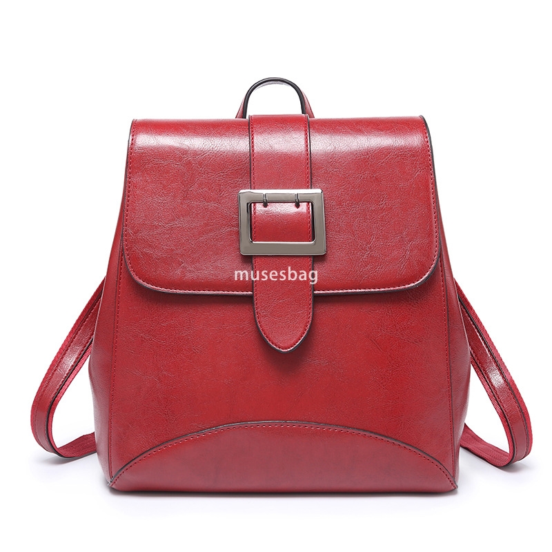 Advanced Women's Designer Oil Wax Leather Backpack Practical Simple Multi functional Fashionable and Trendy Bag Single Shoulder Crossbody Student