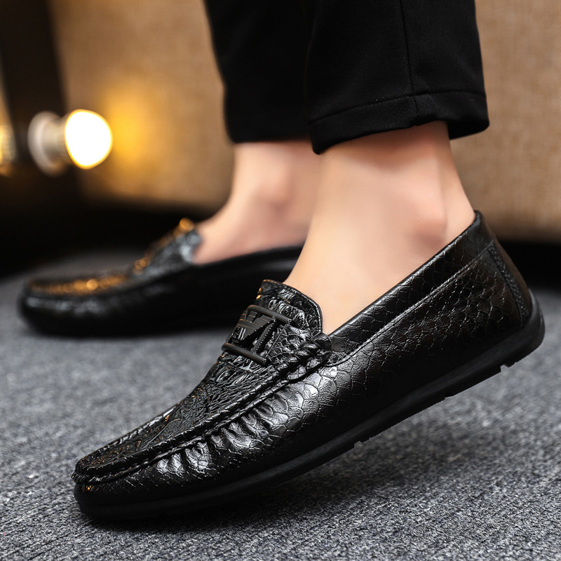 Driving new formal wear work fashion wedding groom Korean version of the spirit guy soft bottom leather surface breathable