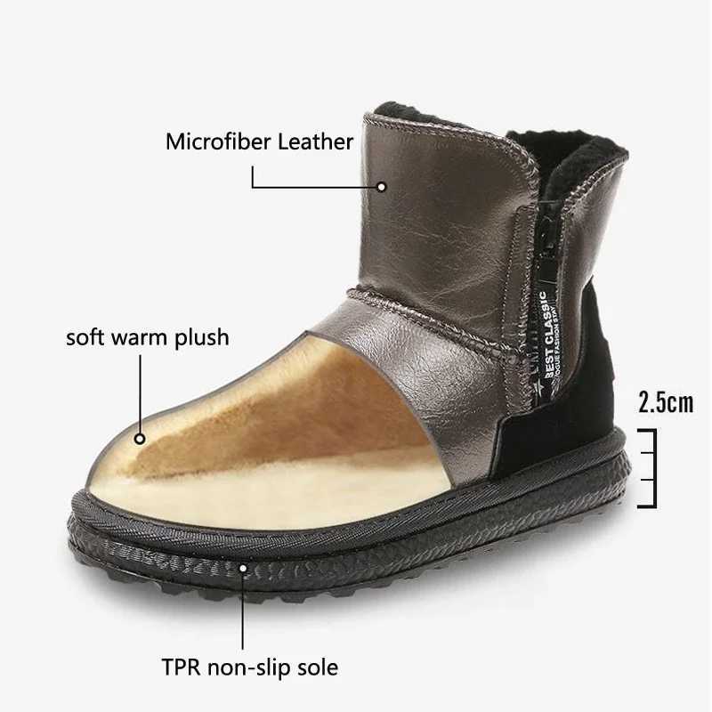 Womens Snow New Plus Veet Thick Zip Waterproof Non-slip Fur Integrated Winter Warm Cotton Shoes and Boots XW6.5