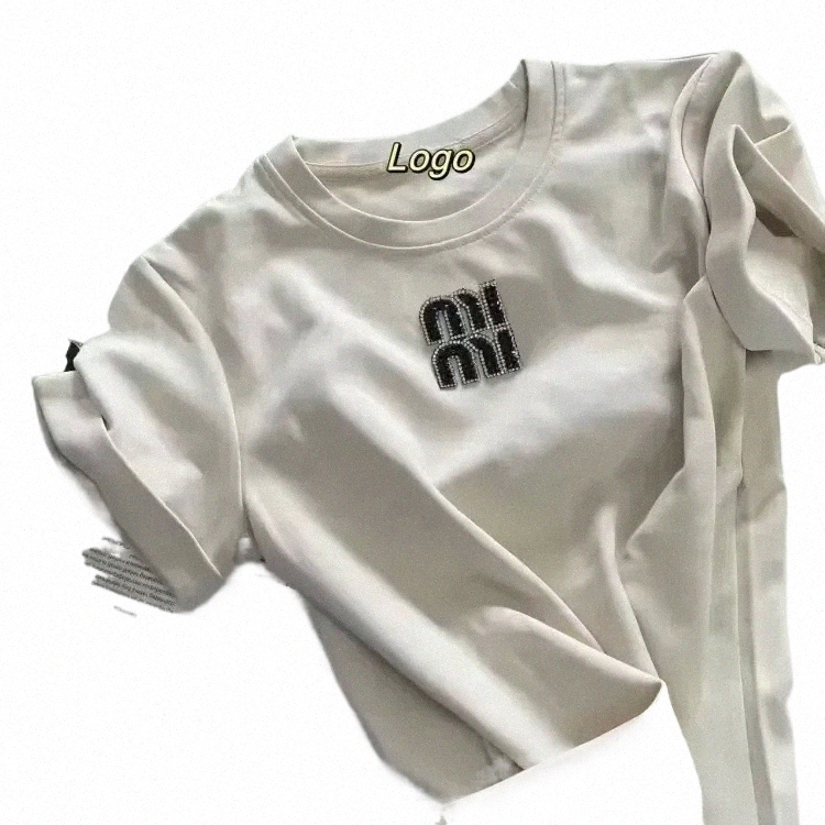 womens T-shirt Womens T Shirt Tops Tees Mius Designer Clothes Women Tshirt Shorts Men Summer Letter Diamd Print Summer Pure Cott Teeshirt