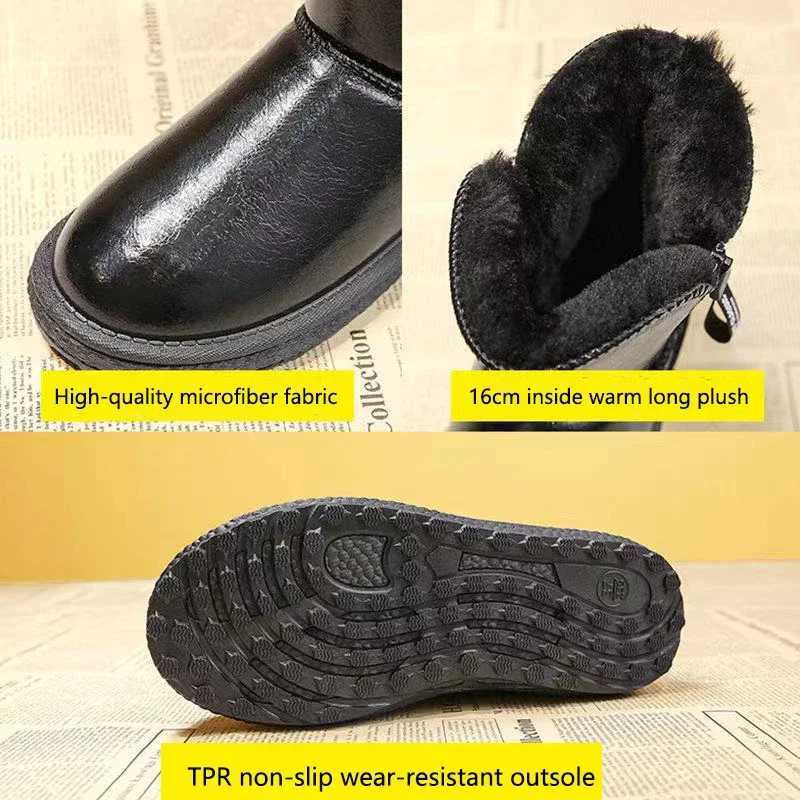 Womens Snow New Plus Veet Thick Zip Waterproof Non-slip Fur Integrated Winter Warm Cotton Shoes and Boots XW6.5