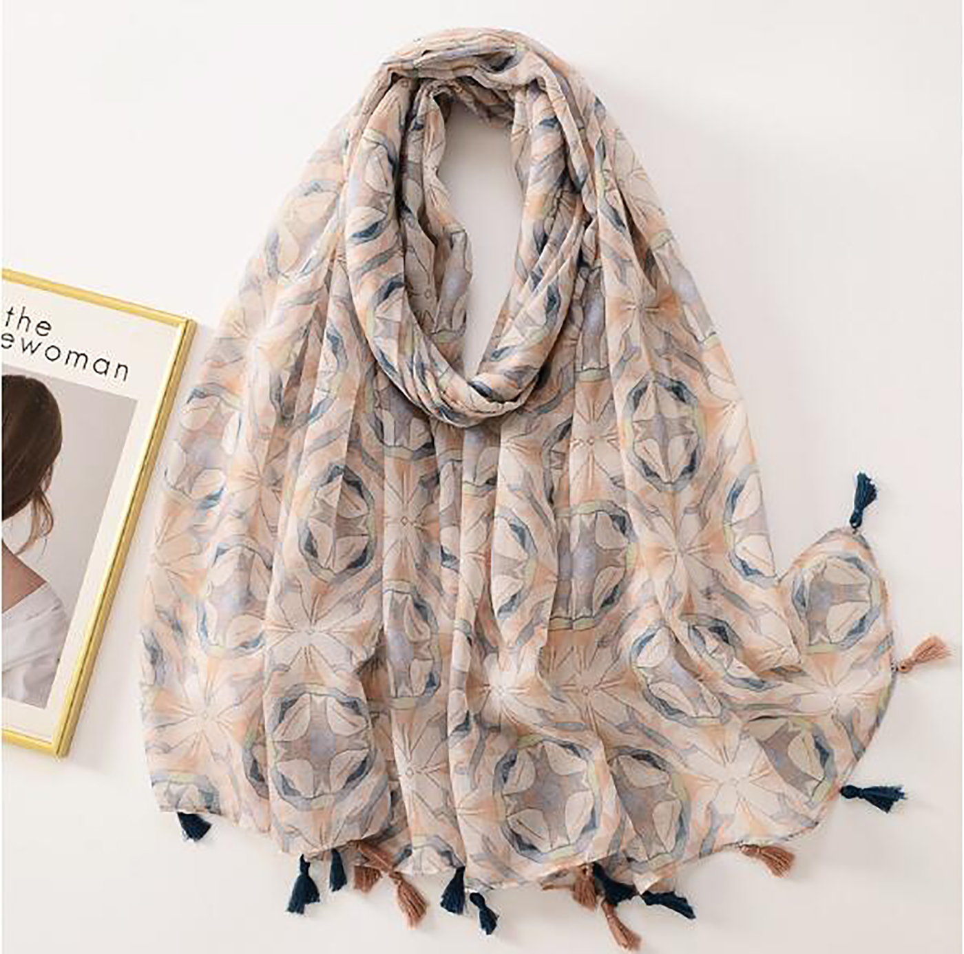 Solid Color Simple Long Scarf Versatile Scarf Women's Beach Scarf Middle Eastern Headband South Korean Satin Simulated Silk Scarf