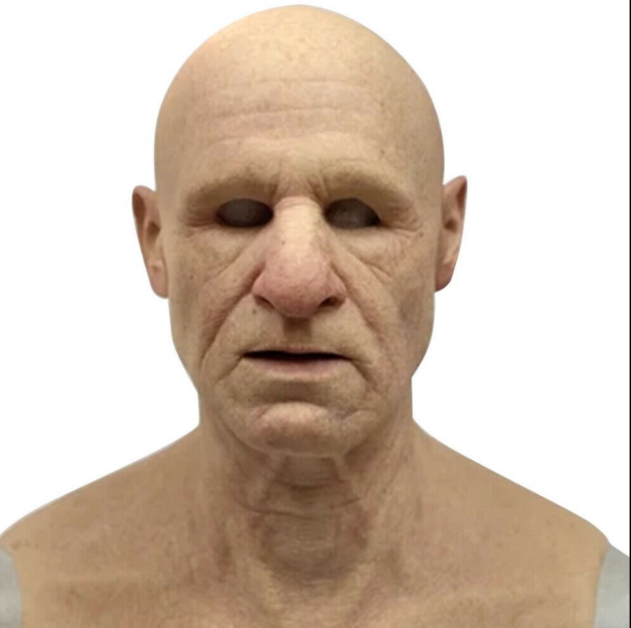 Halloween Latex Character Mask Head Cover Horror Old Lady Bald Old Man Mask Old Grandmother Grandpa mask