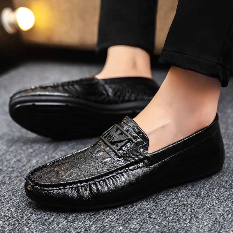 Driving new formal wear work fashion wedding groom Korean version of the spirit guy soft bottom leather surface breathable