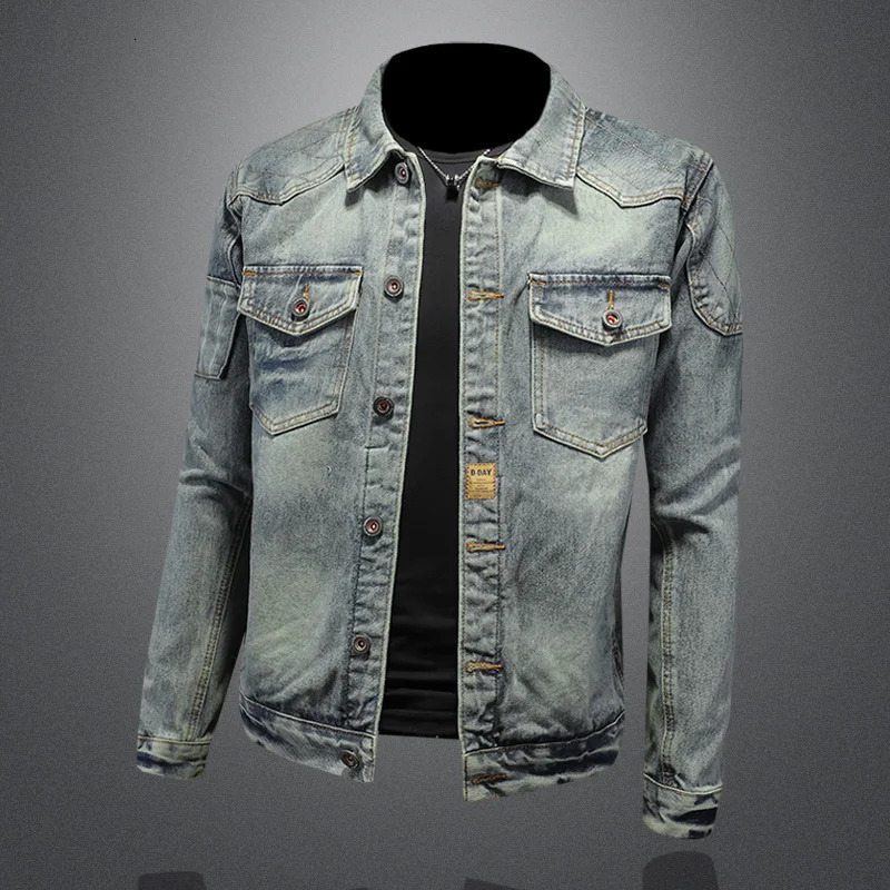 Spring and Autumn Fashion Mens Denim Jackets High Tech Embroidered Vintage 240701wtt