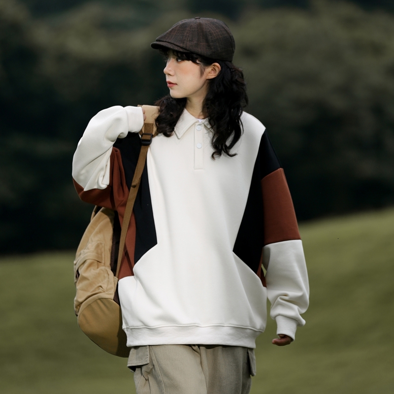 2024 T-shirt couple loose top men and women's casual long sleeved polo hoodie F7.3#44.1