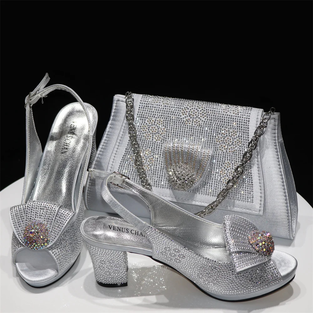 Doershow High Quality African Style Ladies Bags Latest magenta Italian Shoes And Bag Set For Party HRE1-17 240702