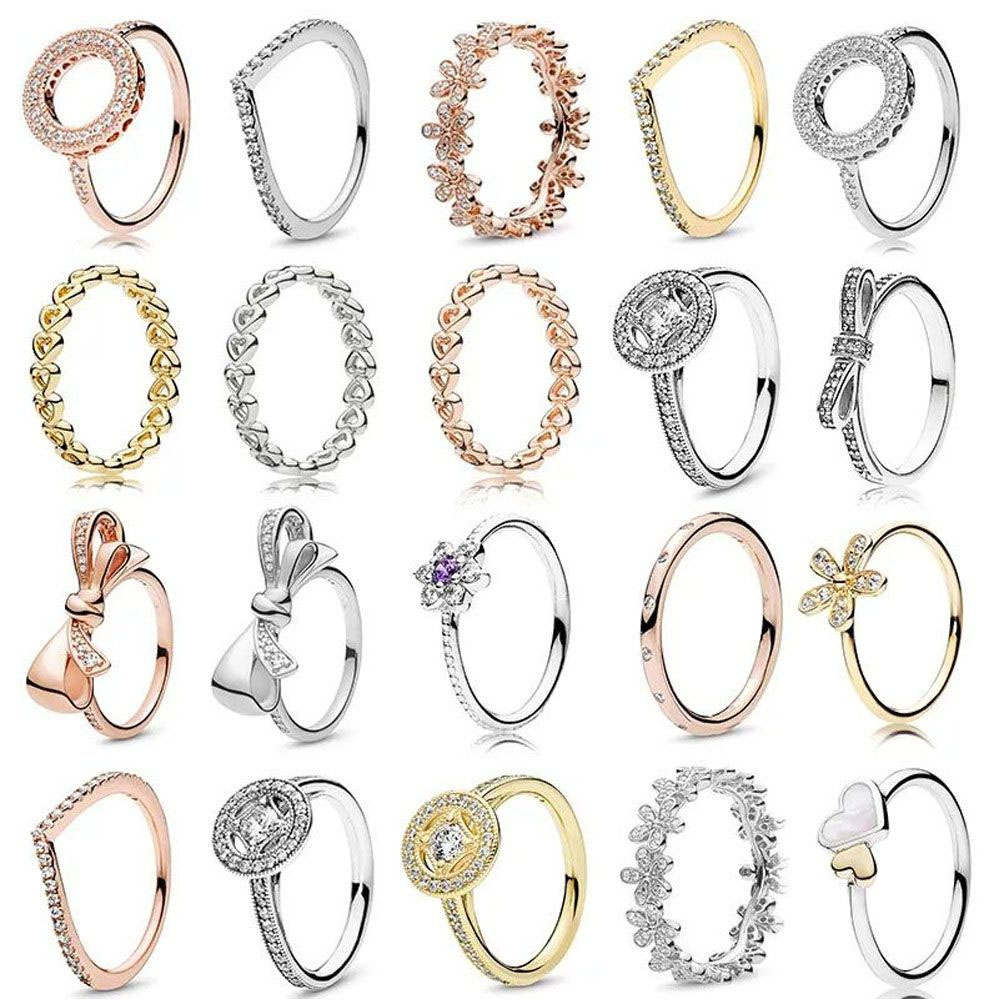 Designer Ring New High Quality Popular 925 Sterling Silver Cheap Rose Gold Fit Thin Finger Rings Stackable Party Round Rings Women Original Jewelry Gifts