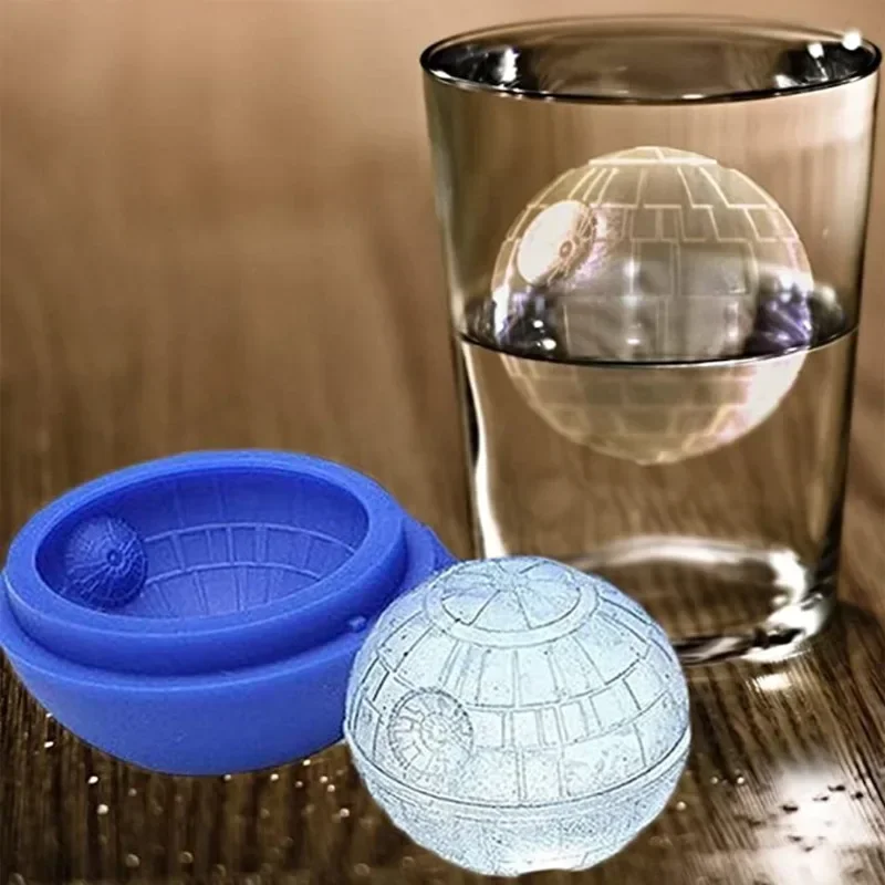 Hot Creative Silicone Blue Death Star Round Ball Ice Cube Mold Tray Desert Sphere Mould DIY tail