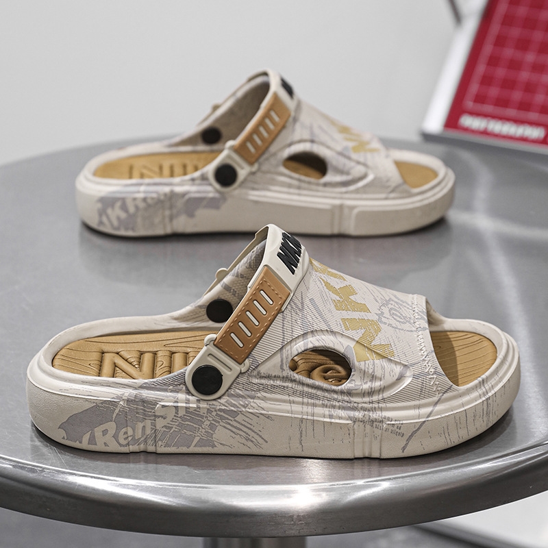 Men's Summer Outdoor Slippers | Breathable Mesh Sandals for Beach, Garden & Pool dh910320090