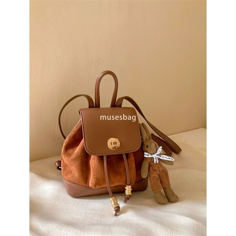 Western style women's high-end niche design bag new practical and minimalist backpack portable bucket bag casual and versatile high-end feeling o