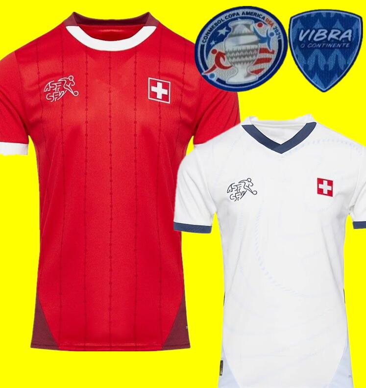 2024 Switzerland Soccer Jerseys 24 25 Euro Cup SWISS National Team ELVEDI AKANJI ZAKARIA SOW RIEDER EMBOLO SHAQIRI home away MEN KIDS Football shirts Size S - 4XL