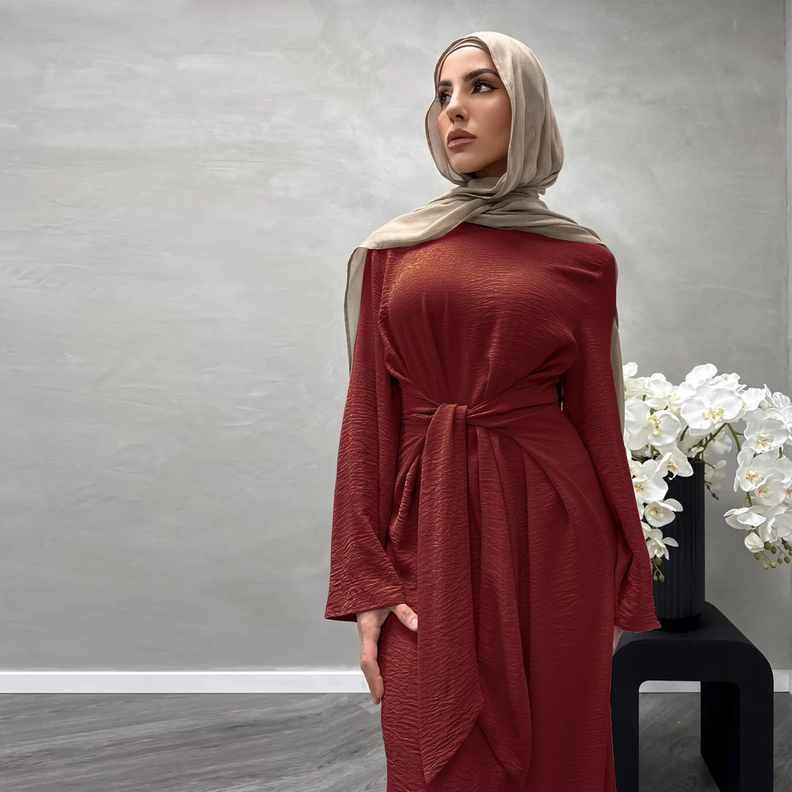 2024 Saudi Arabia Muslim Modest Dress for Women Ramadan Dubai Abaya Islam Solid Color Prayer Clothing Fashion Turkey Plain Gown 240701