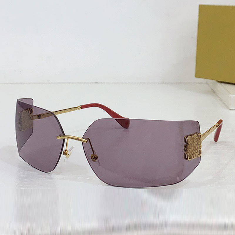 Brand retro Womens face mask type sunglasses LW40135 acetate fiber frame sunglasses 100% UV resistant Womens classic mask type glasses frame gold