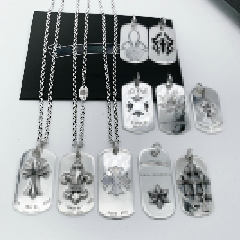Designer Necklaces Vintage Cross Anchor Pendant Rectangle Necklace European and American Necklace for Men and Women