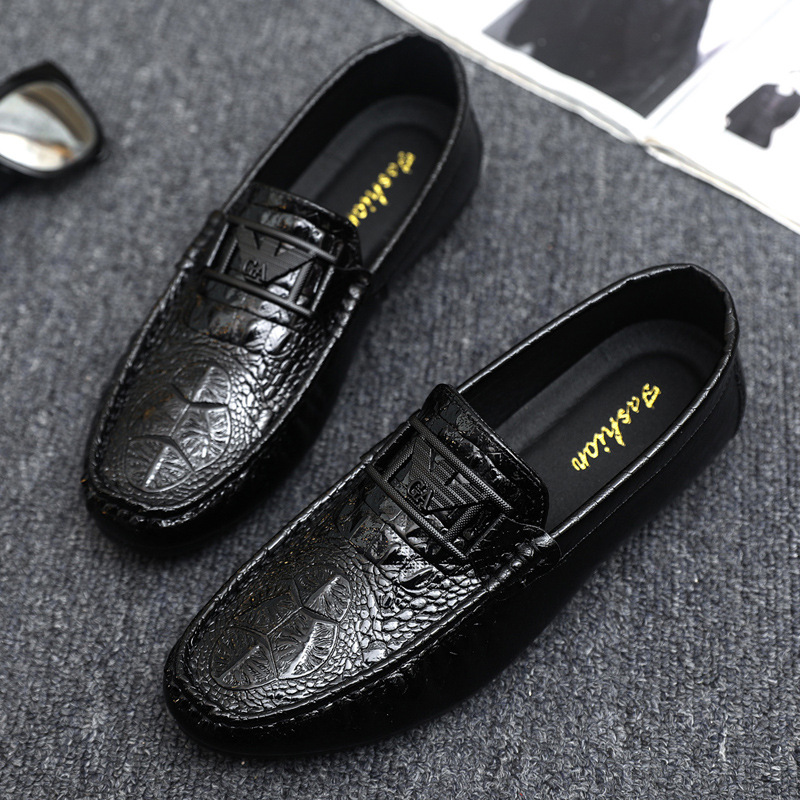 Driving new formal wear work fashion wedding groom Korean version of the spirit guy soft bottom leather surface breathable