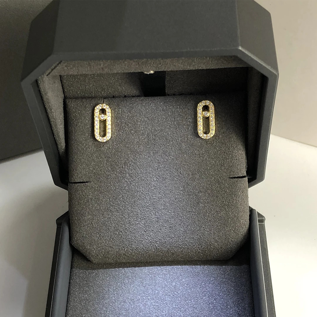 S925 Sterling Silver Plated 14K Gold Fashion Simple Circle Diamond Womens Earrings 240624