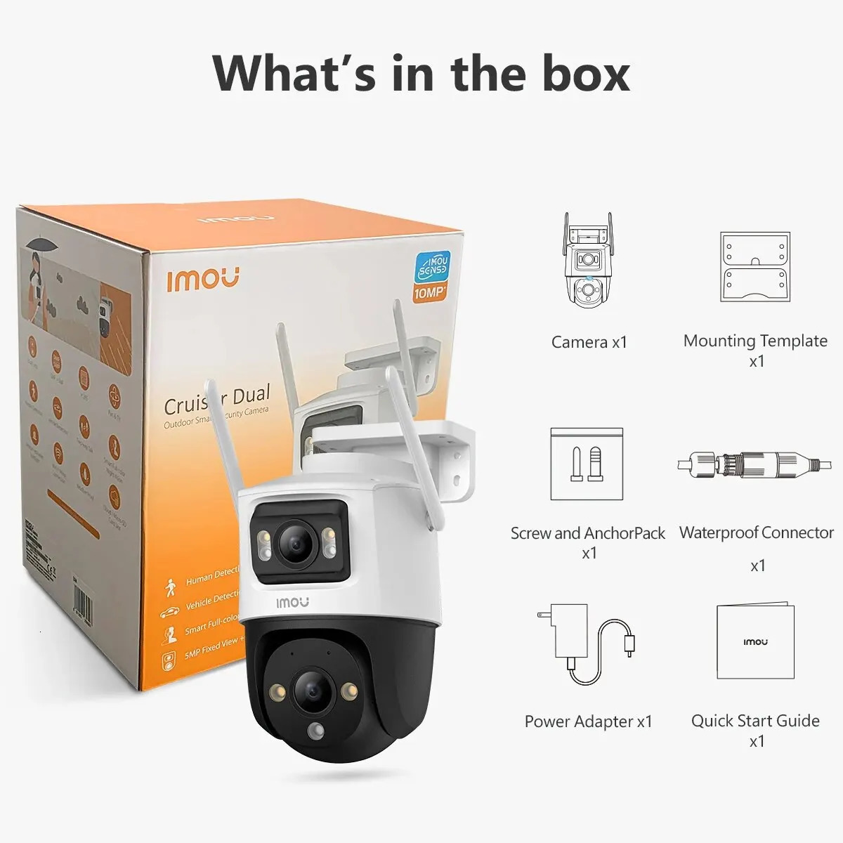 IMOU Cruiser Dual 8MP10MP Lens Outdoor PT Camera Home Security IP AI Human Vehicle Detection Surveillance 240618