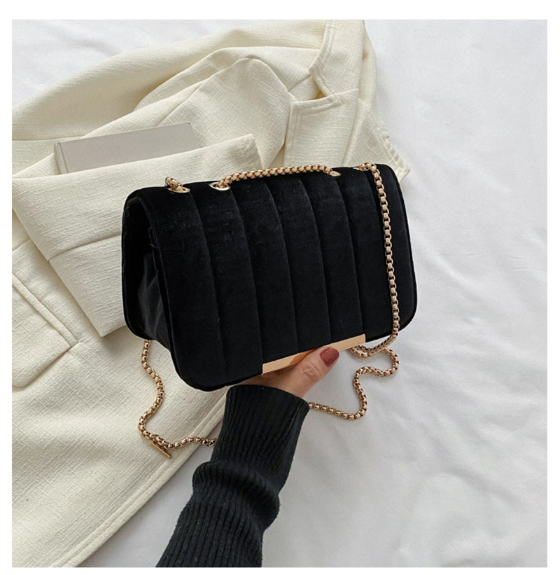 Women's Velvet Bag Small Square Shoulder Bags Casual Luxury Bag Women Female Designer Chain Shoulder Crossbody Bag Handbags