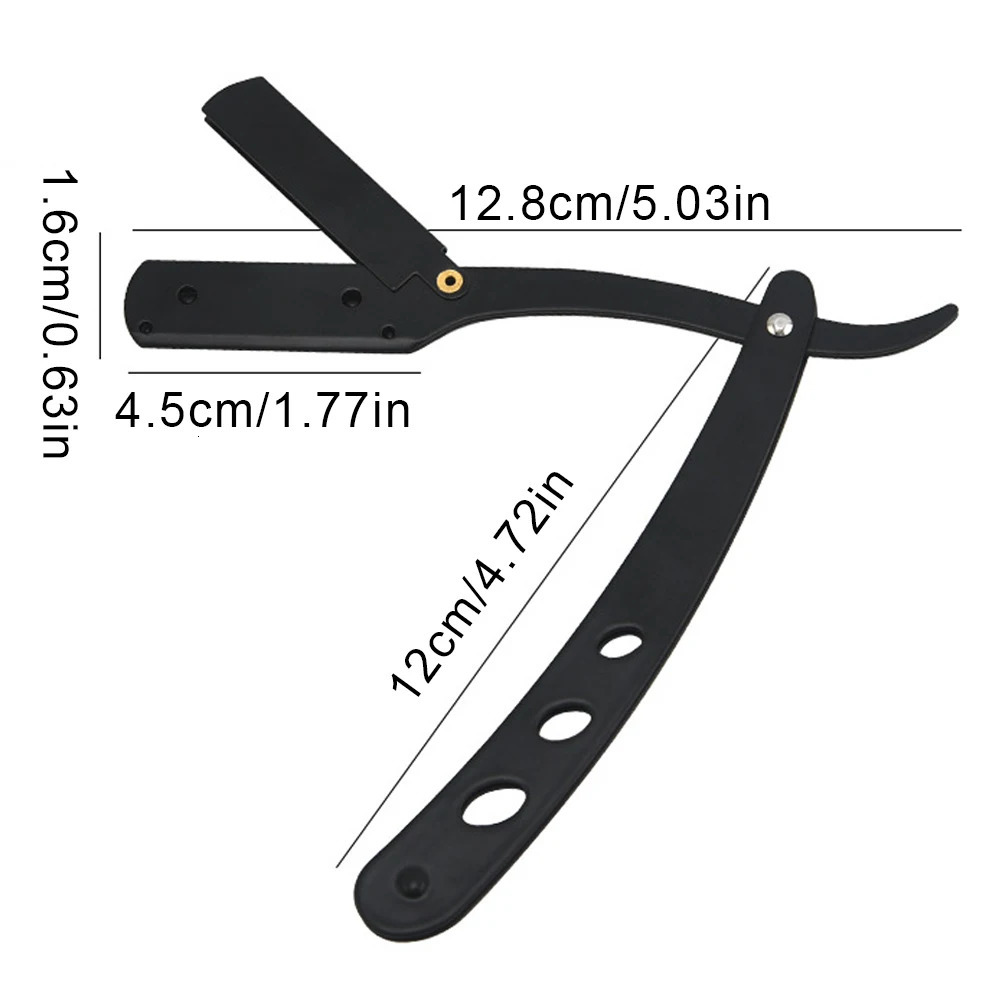 Mens shaver stainless steel shaver trimming tool hair and blade folding shaver holder with 10 razor blades 240703