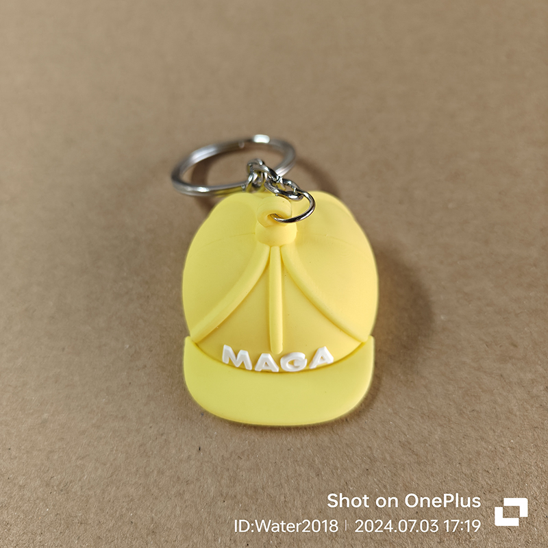 MAGA Cap Keychain Macaron Cartoon Cute Car Accessories USA Make America Great Again Key Chain