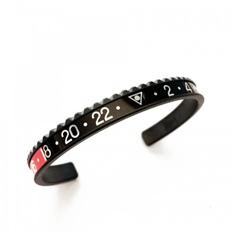 stainless steel 11 colors cuff bracelet bangle in black color ST04 240626