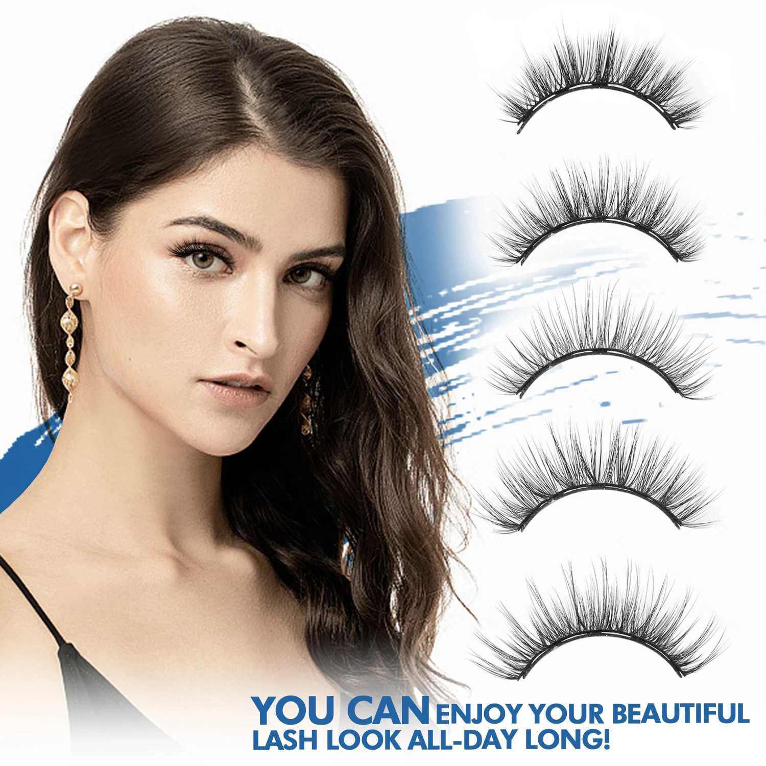 3D Magnetic Eyelashes with Eyeliner Kit 5 Pairs Reusable False Eyelashes Natural Look Magnetic Lashes 240702