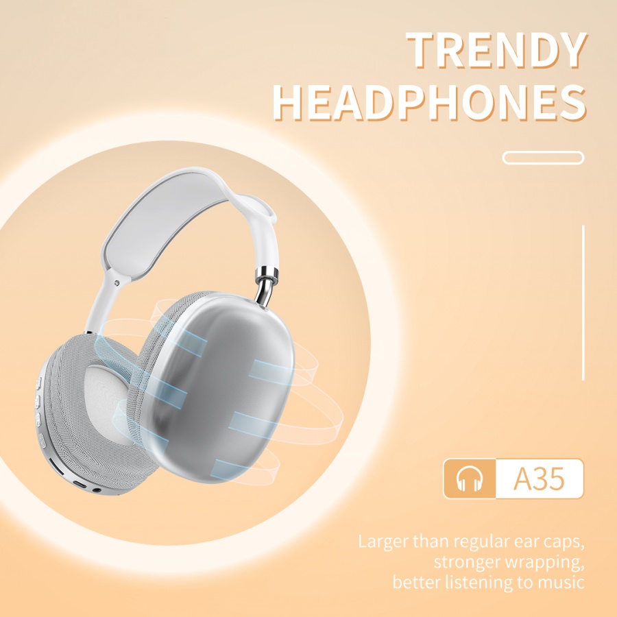 Celebrat cross-border new head-mounted wireless Bluetooth headset headset supports wired buttons with microphone A35