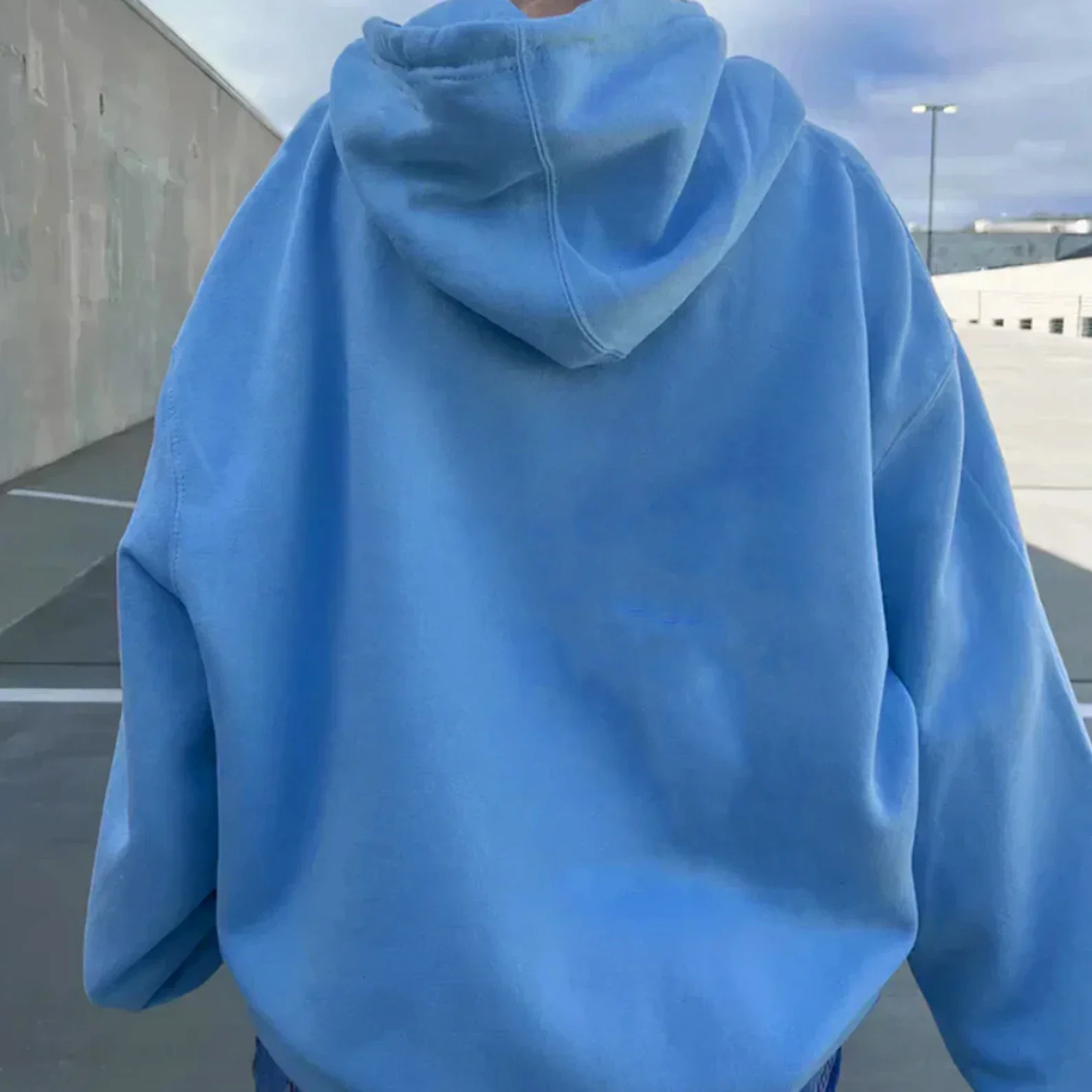 Womens Hoodie Drop Shoulder Sweatshirt Large Aesthetic Fashion Trend Clothing Pulling 2024 New Loose Hoodie Womens XS-3XL 240702