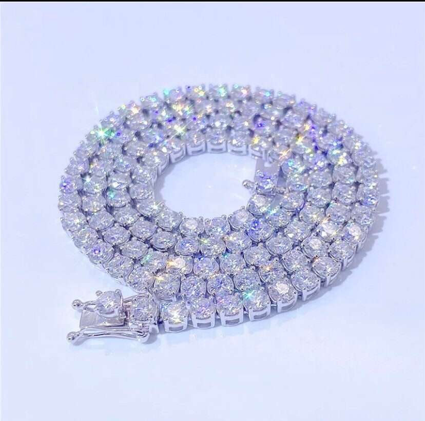 3Mm 4Mm 5Mm VVS Lab Diamond Chain Jewelry Tennis Necklace For Valentines Day Gift Ideas 2024