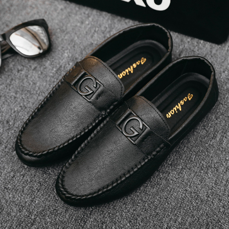 On Ddmysports Slip Soft Leather Korean Casual Shoes Summer New Men S Versatile And Trendy Outdoor Shoes