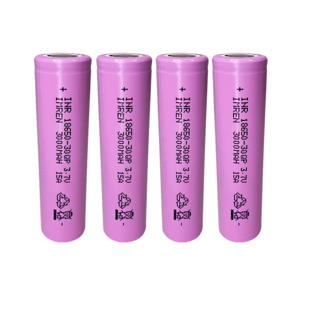 IMREN Original 18650 Rechargeable Battery 3.7 Volt Real 3000mAh Flat Top Li-ion Battery for Headlamp,Flashlight,Bike Light