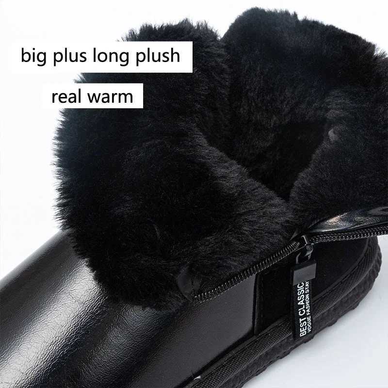 Womens Snow New Plus Veet Thick Zip Waterproof Non-slip Fur Integrated Winter Warm Cotton Shoes and Boots XW6.5