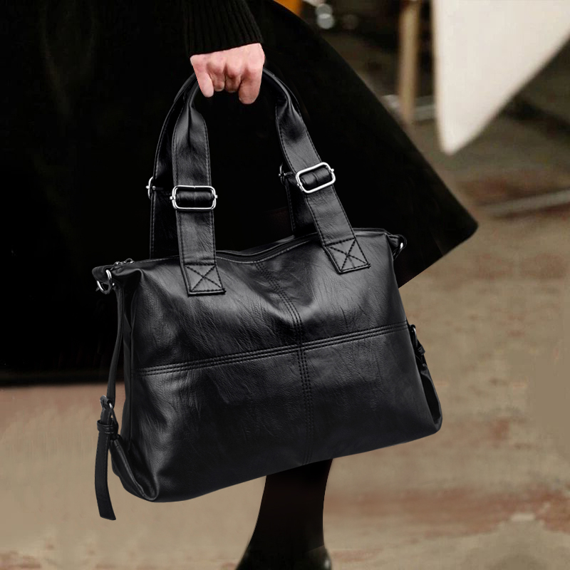 Luxury Women Leather Shoulder Bag Casual Tote Large Capacity Woman Bags Luxury Designer Handbag Purses Brand Shoulder Sac A Main
