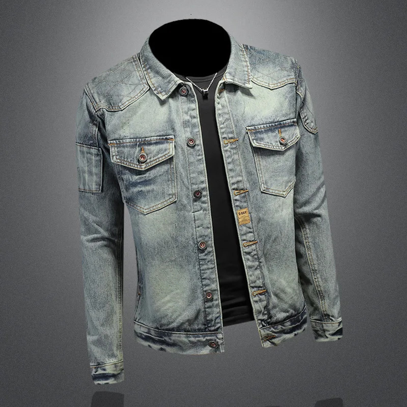 Spring and Autumn Fashion Mens Denim Jackets High Tech Embroidered Vintage 240701wtt