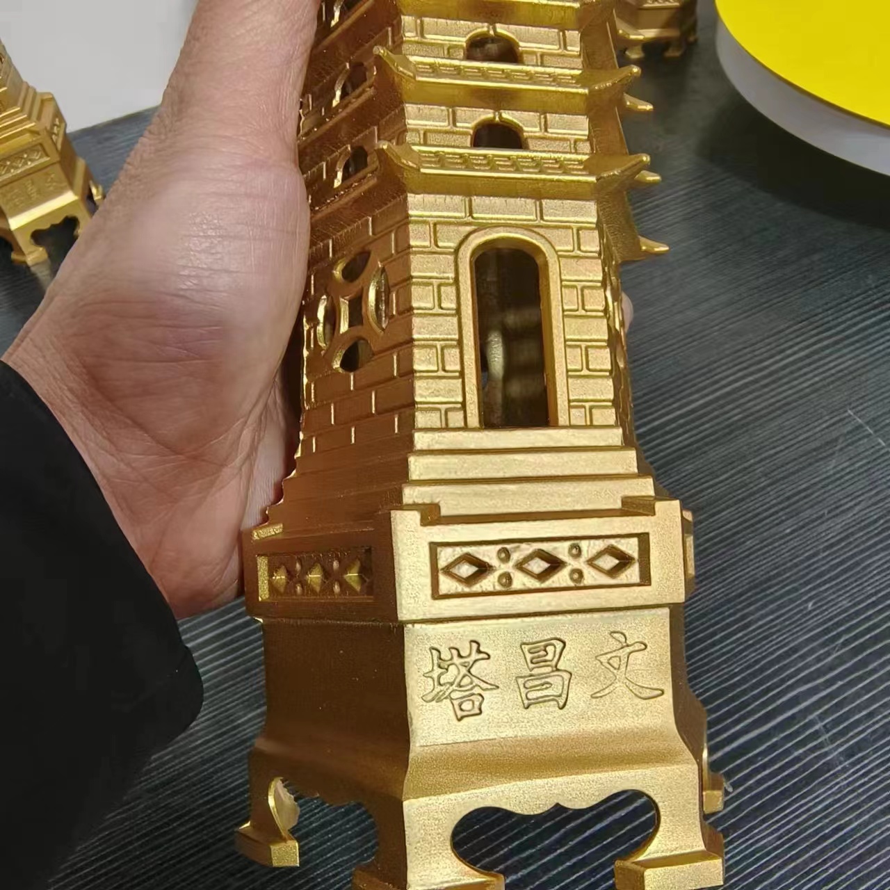 Brass Wenchang Pagoda Decorations Feng Shui Office Desk Study Bronze Decorations 7th Floor 9th Floor 13th Floor