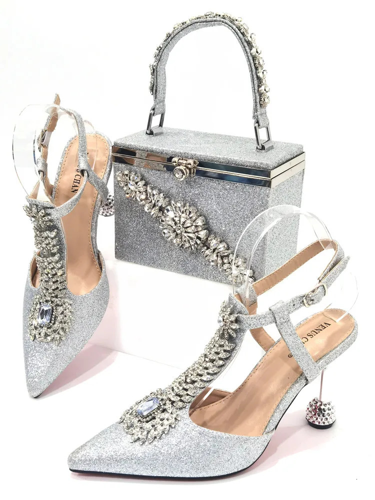 Doershow High Quality African Style Ladies Bags Latest gold Italian Shoes And Bag Set For Party HUY1-6 240702
