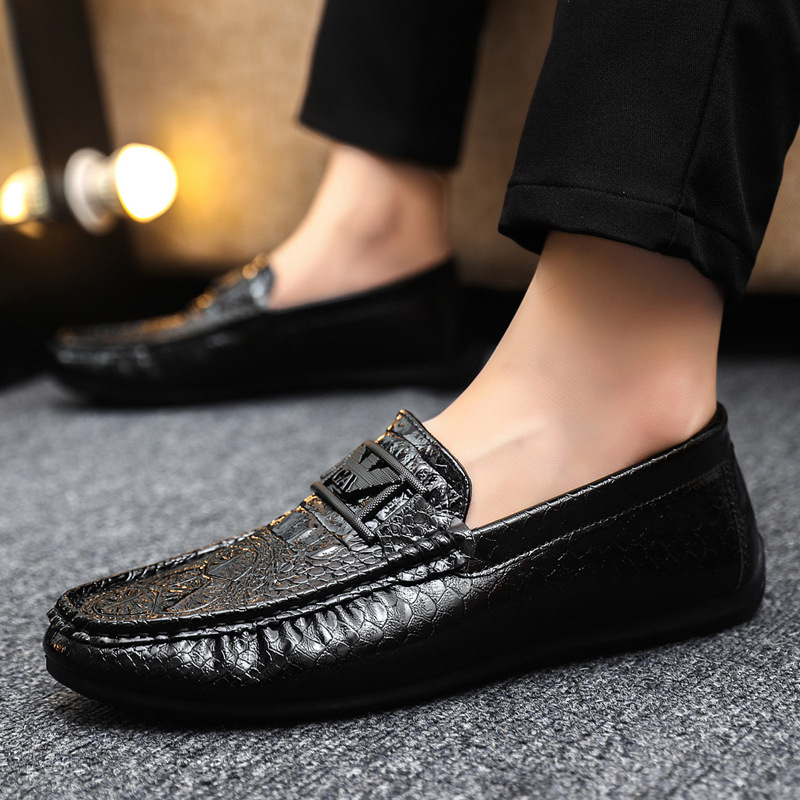 Driving new formal wear work fashion wedding groom Korean version of the spirit guy soft bottom leather surface breathable