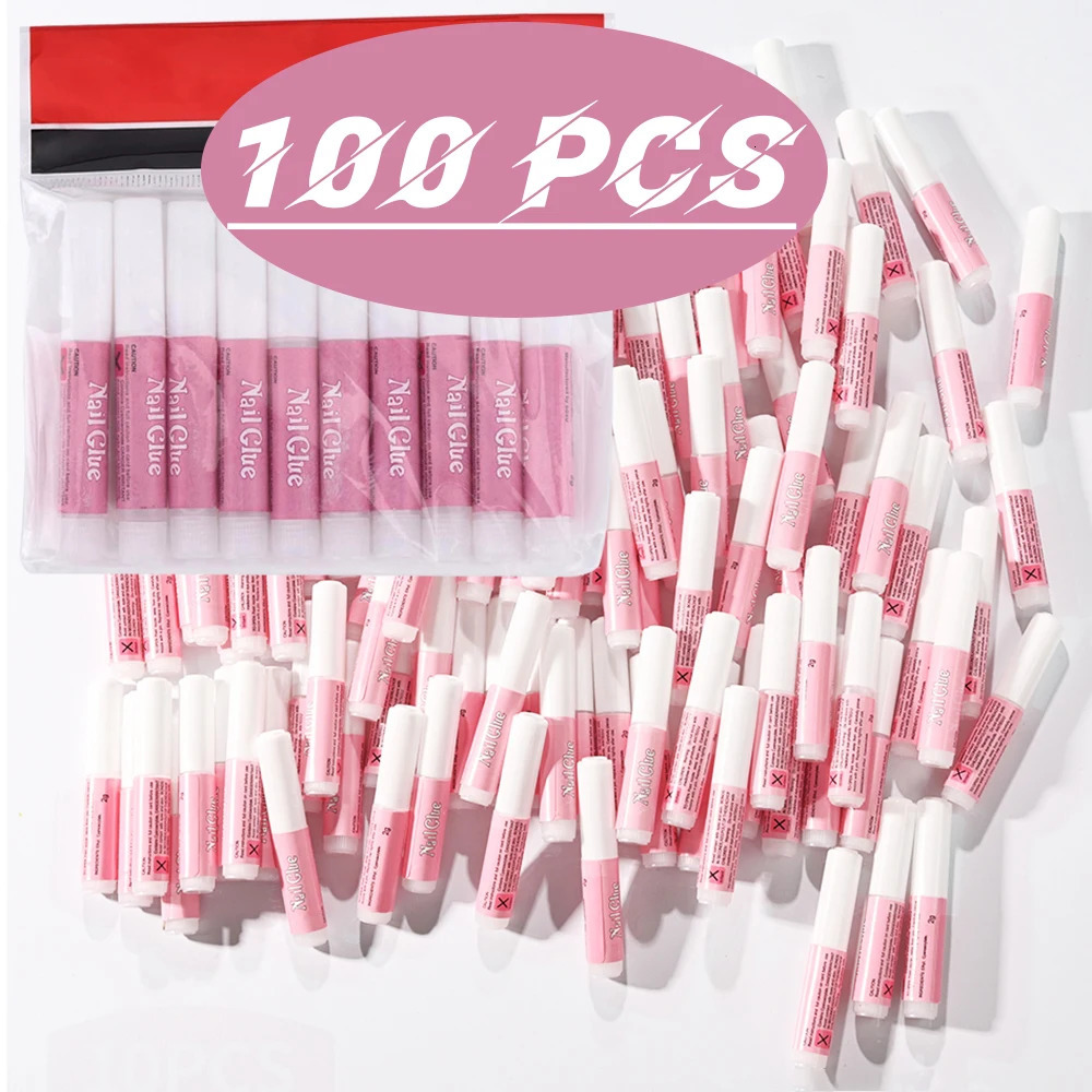 100Pcs packaging nail adhesive used for acrylic pressing nail tips adhesive super adhesive used for DIY nail art long-lasting adhesive 240703