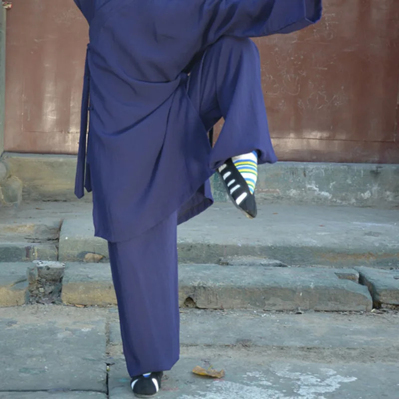 Chinese Wudang Taoist Kung Fu Uniform Clothes Highgrade Tai Chi Robe Shaolin Buddhist Monk Robes Martial Arts Kungfu Linen Set 240619