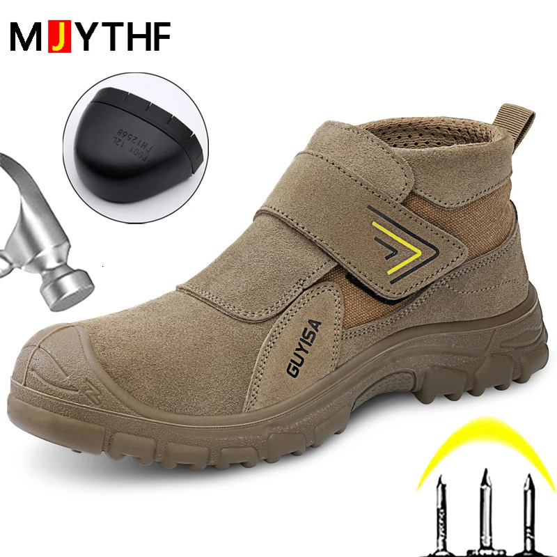 Anti Scald Welding Work Shoes Anti-smash Anti-puncture Safety Shoes Men Protective Boots Wear Resistant Male Industrial Shoes 240702