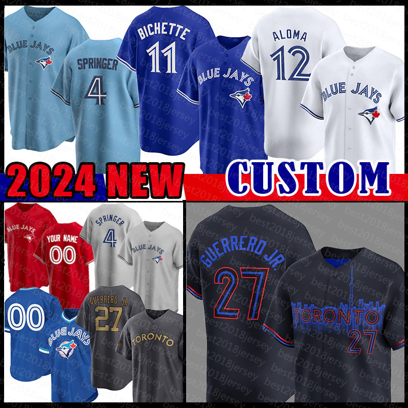 Mens Bo Bichette Baseball Jerseys George Springer Vladimir Guerrero Jr. Davis Schneider Roberto Aloma Daulton Varsho Alek Manoah Alejandro Kirk Kevin Gausman